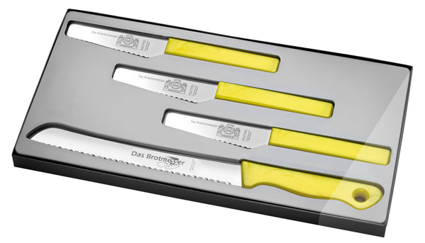 4er Set Brot- und Brötchenmesser METALLIC