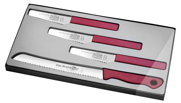 4er Set Brot- und Brötchenmesser METALLIC