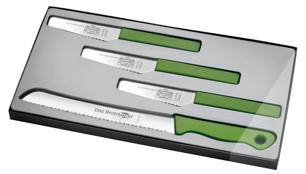 4er Set Brot- und Brötchenmesser METALLIC